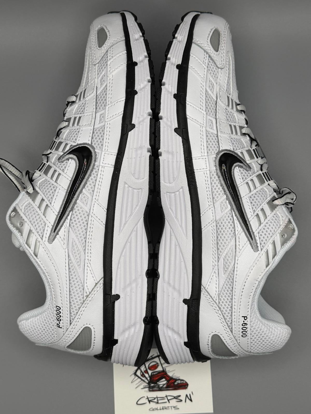 Size 6.5 Nike P6000 White Black Metallic Silver New