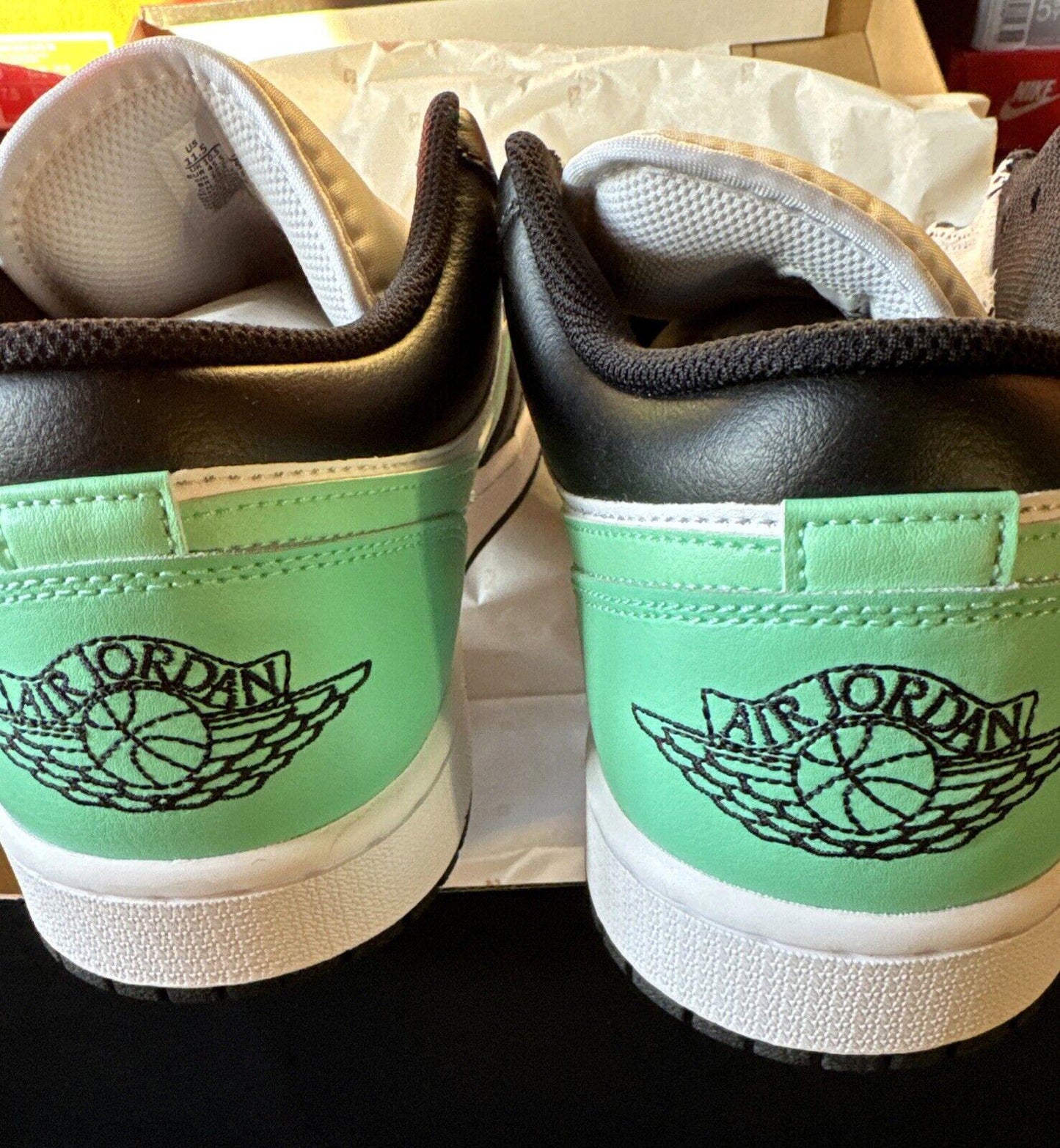 Size 10 Nike Air Jordan 1 Low Retro Glow Green White OG