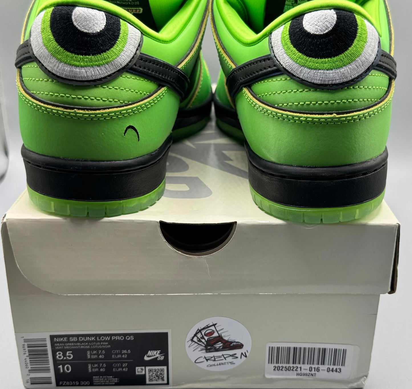 Size 7.5 Nike SB Dunk Low Power Puff Girls Electric Green Edition NEW