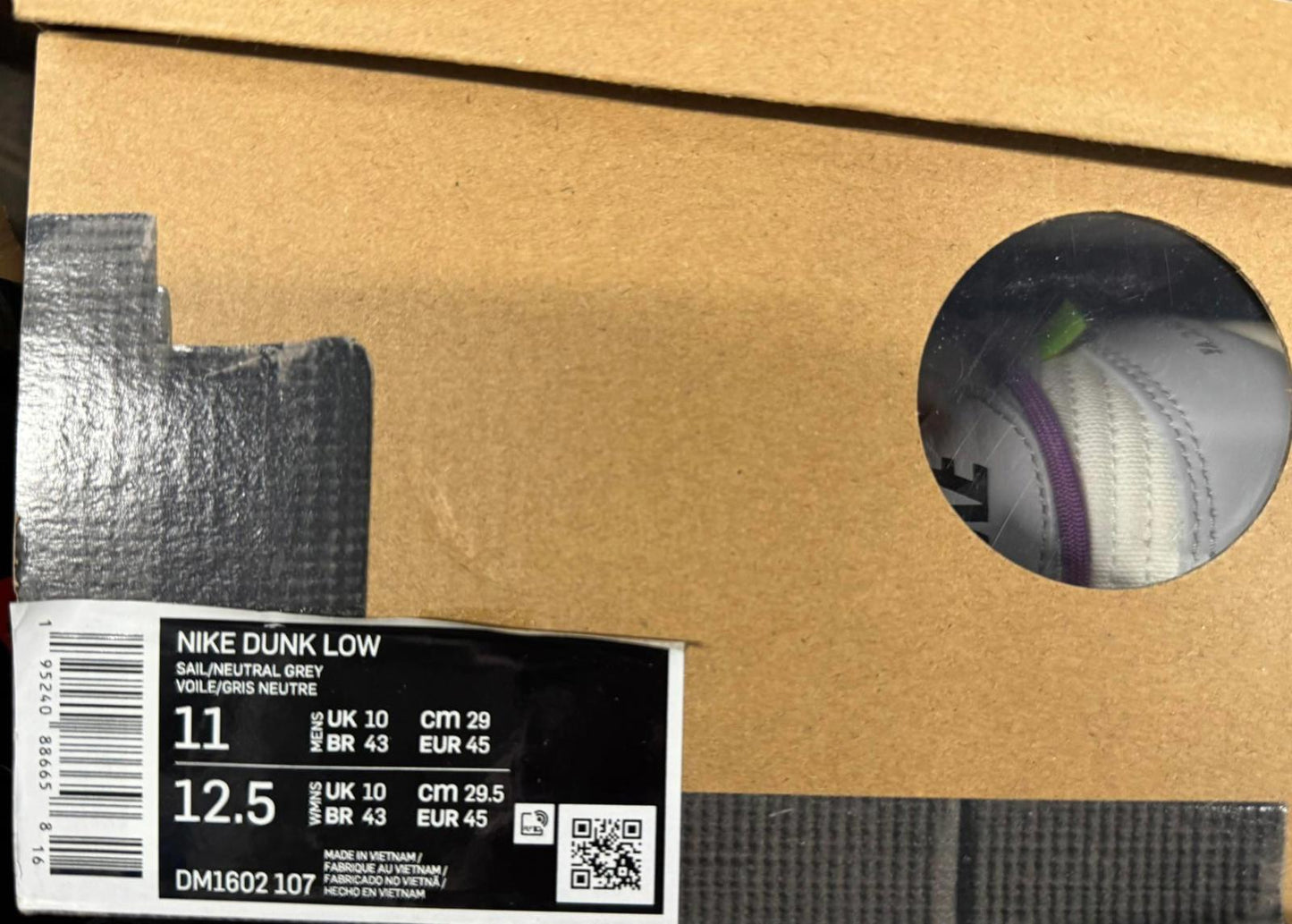 Size 10 Nike Dunk Low Off-White Lot 48 USED