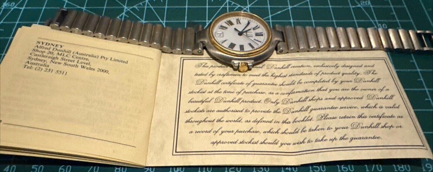 Vintage DUNHILL Millennium White Dial Date Roman Ladies Watch | Authentic