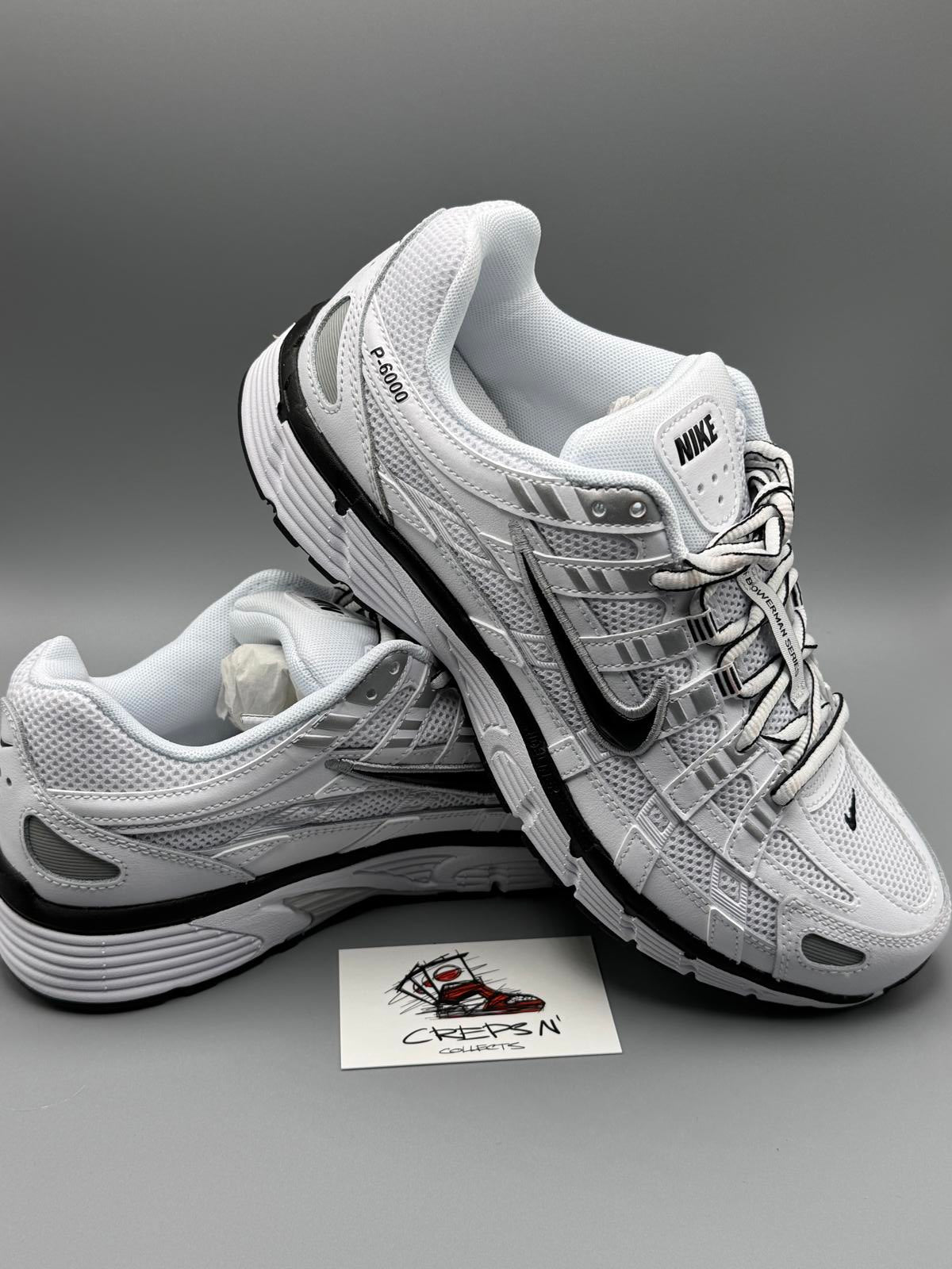 Size 6.5 Nike P6000 White Black Metallic Silver New