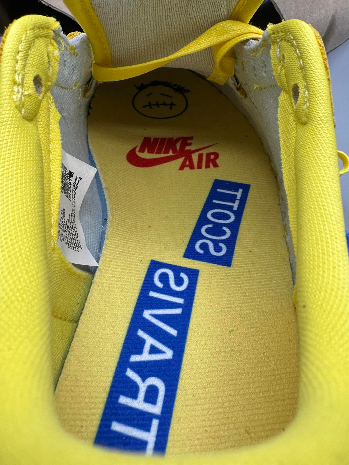 Size 5.5 Jordan 1 Low Travis Scott Canary