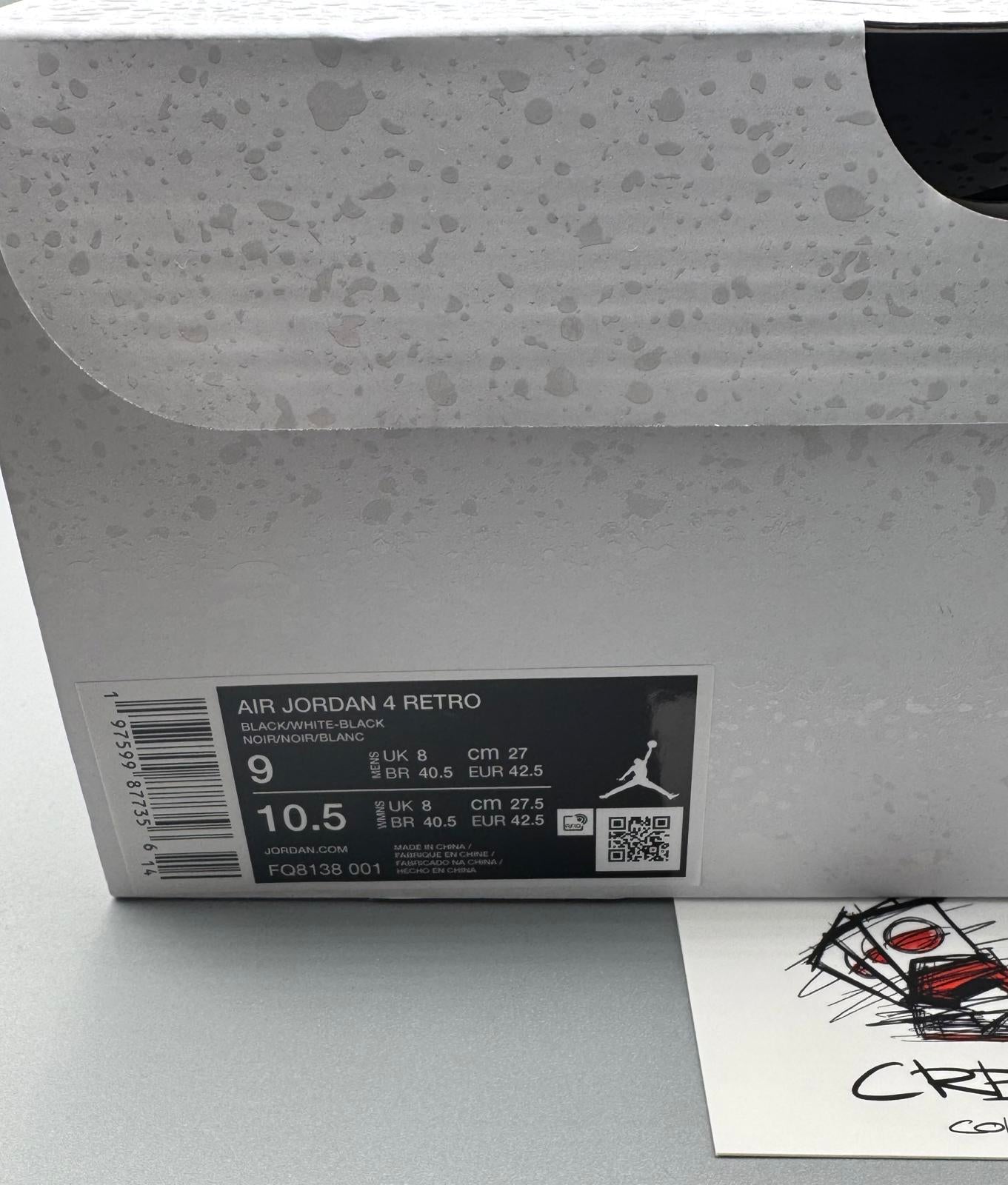 Size 8 Jordan 4 White Thunder New DS