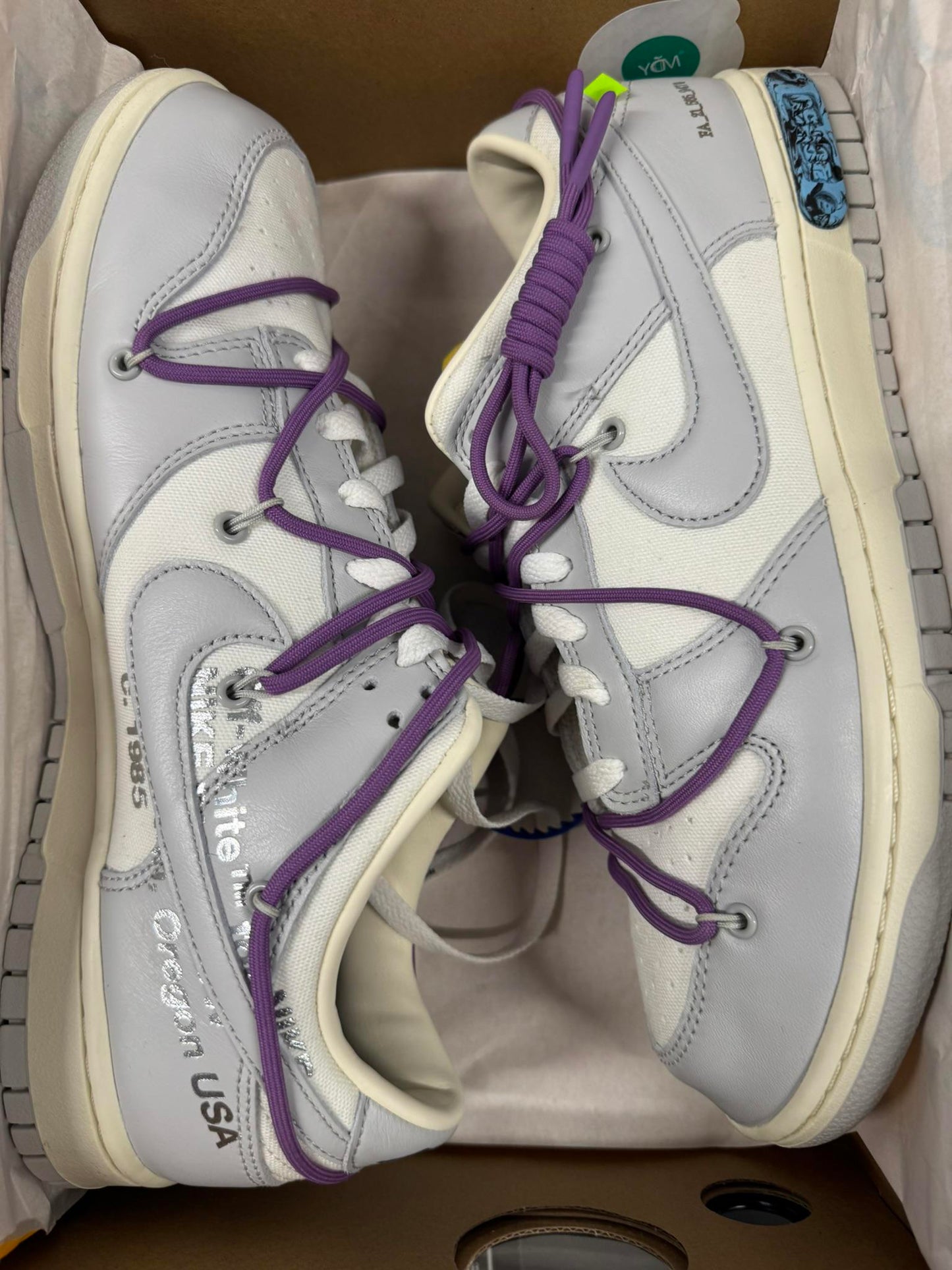 Size 10 Nike Dunk Low Off-White Lot 48 USED