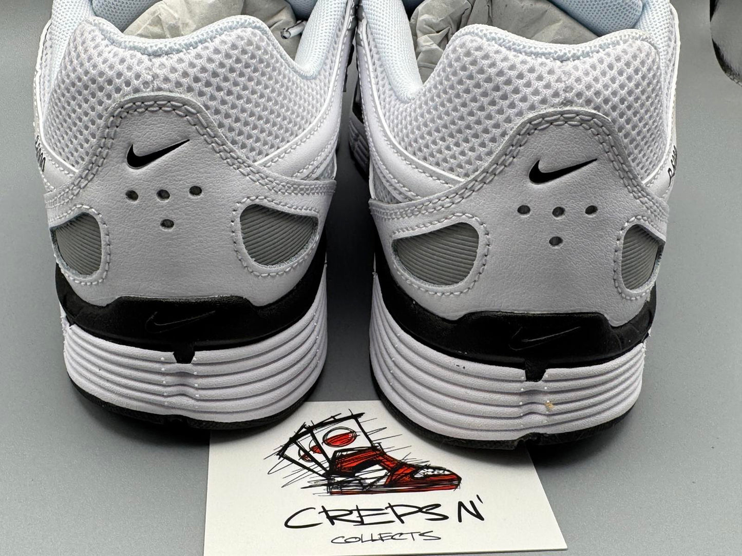 Size 6.5 Nike P6000 White Black Metallic Silver New