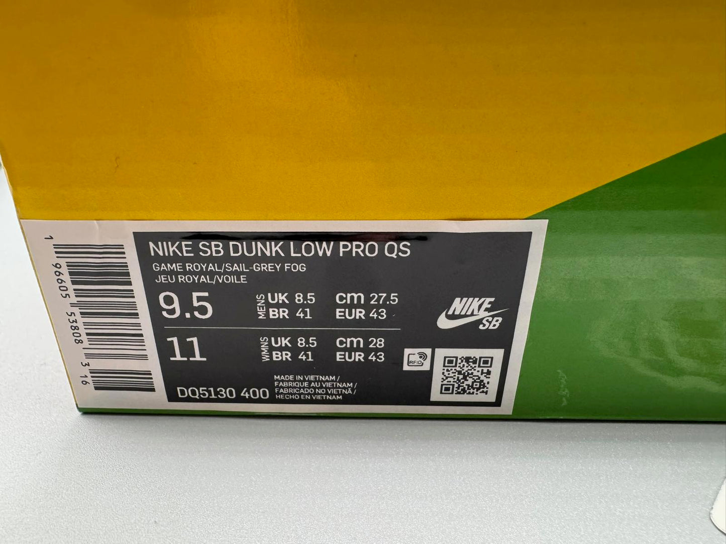 UK 8.5 Nike SB Dunk Low Pro x Fly Streetwear Gardenia