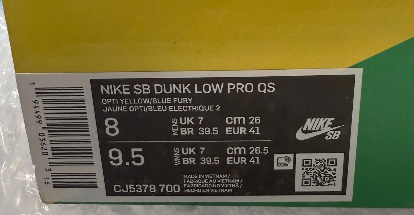 Size 7 Nike SB Dunk Low Grateful Dead Bears Opti Yellow DS NEW