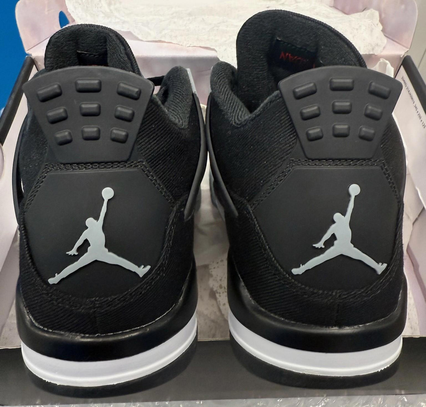 Size 9.5 Air Jordan 4 Retro Black Canvas DS