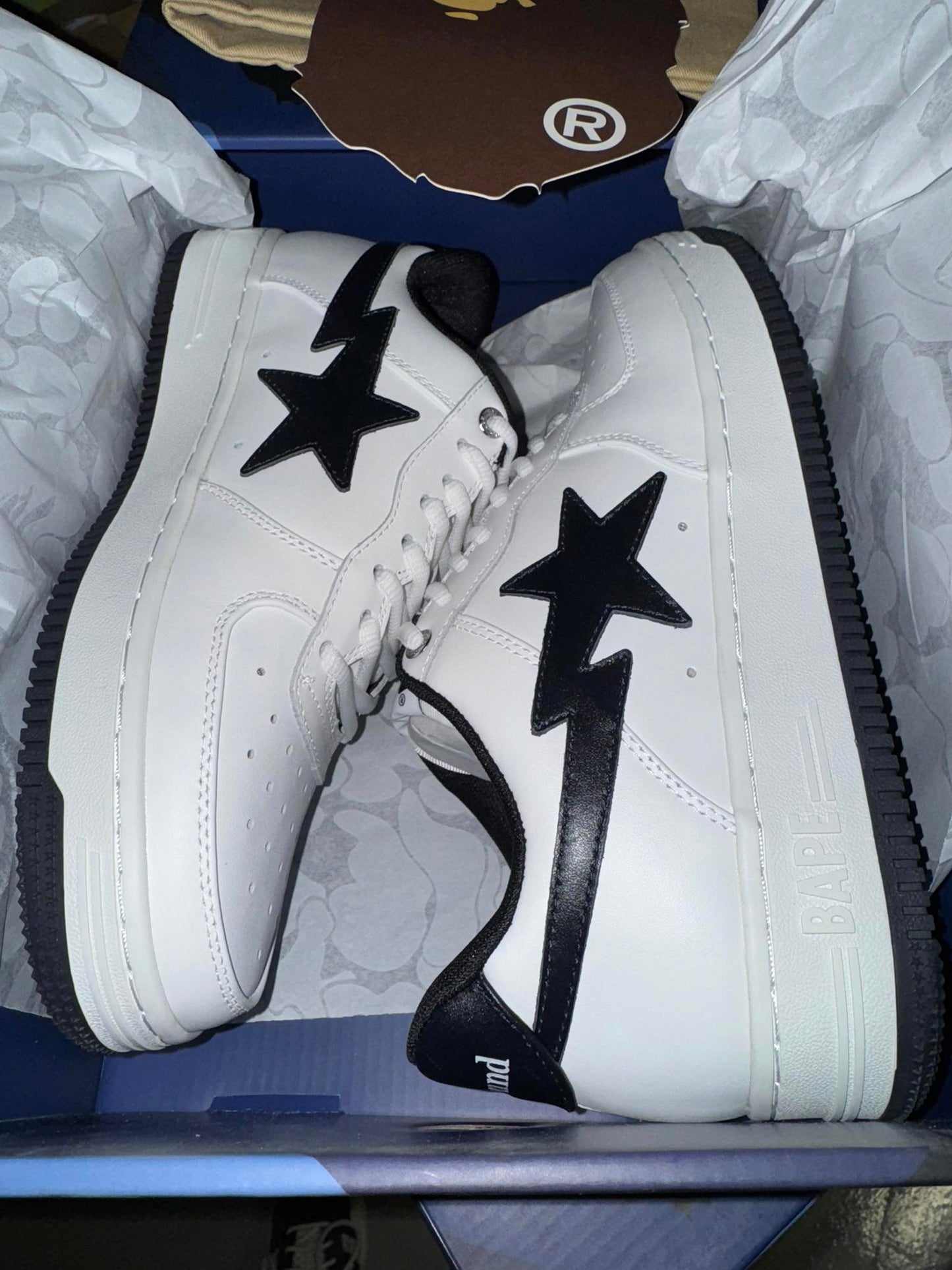 Size 10 A Bathing Ape Bape Sta JJJJound White Navy DS NEW