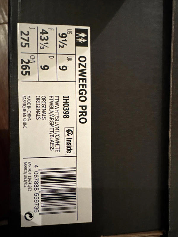 UK 9 Adidas Ozweego Pro - Silver Metallic
