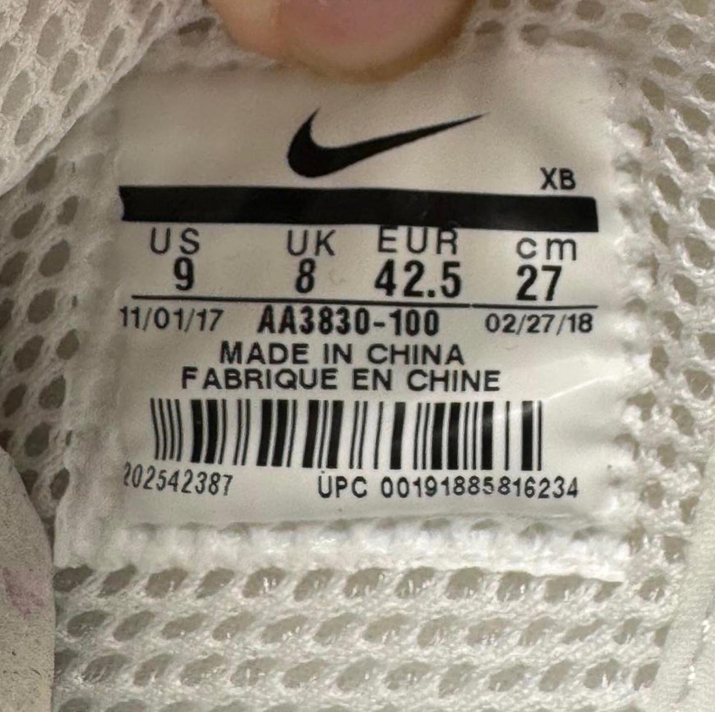 Size 8 Nike Off White Presto White Unworn New DS