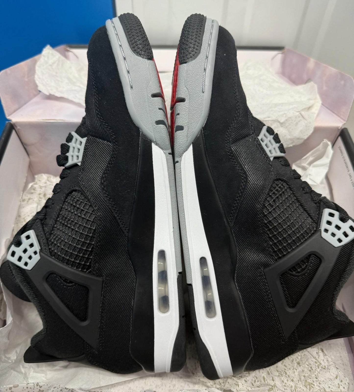 Size 9.5 Air Jordan 4 Retro Black Canvas DS