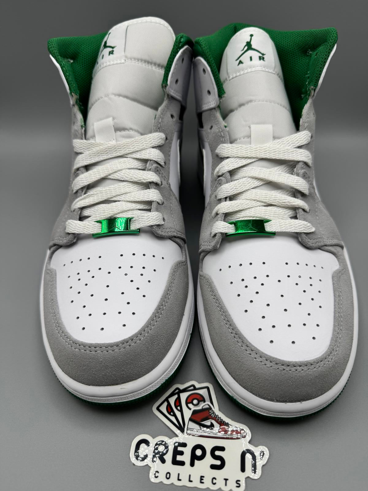 Nike Air Size 8.5 Jordan 1 Mid Grey/Pine Green Brand New In Box
