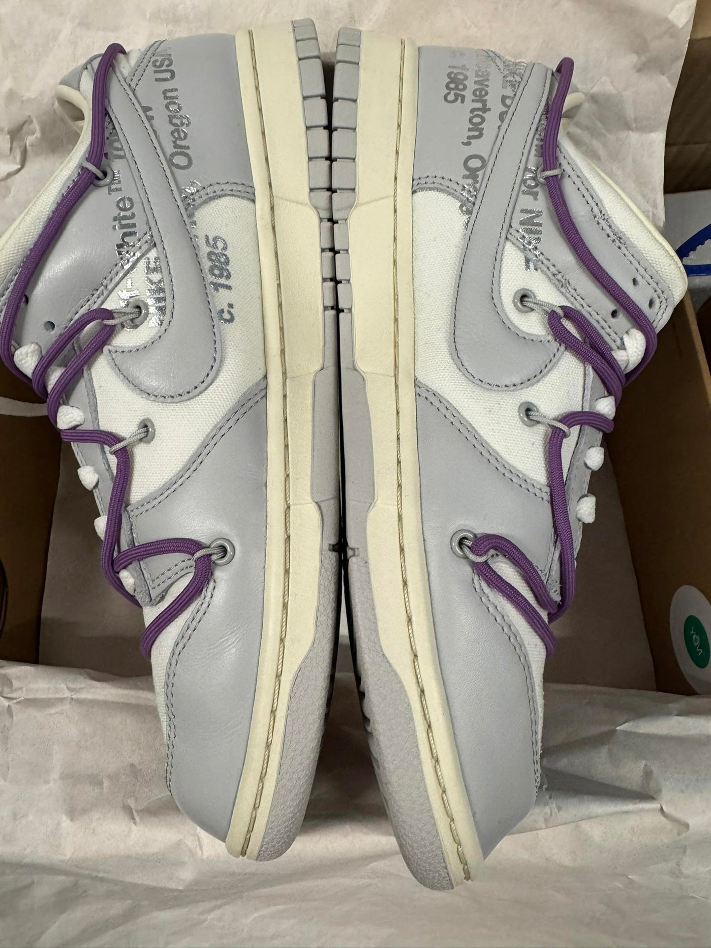 Size 10 Nike Dunk Low Off-White Lot 48 USED
