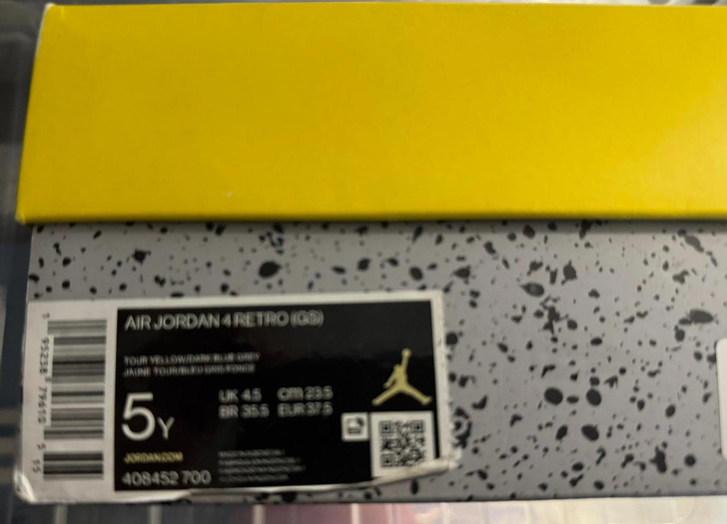 SIze 4.5(GS) UK Air Jordan 4 Retro Thunder Yellow NEW