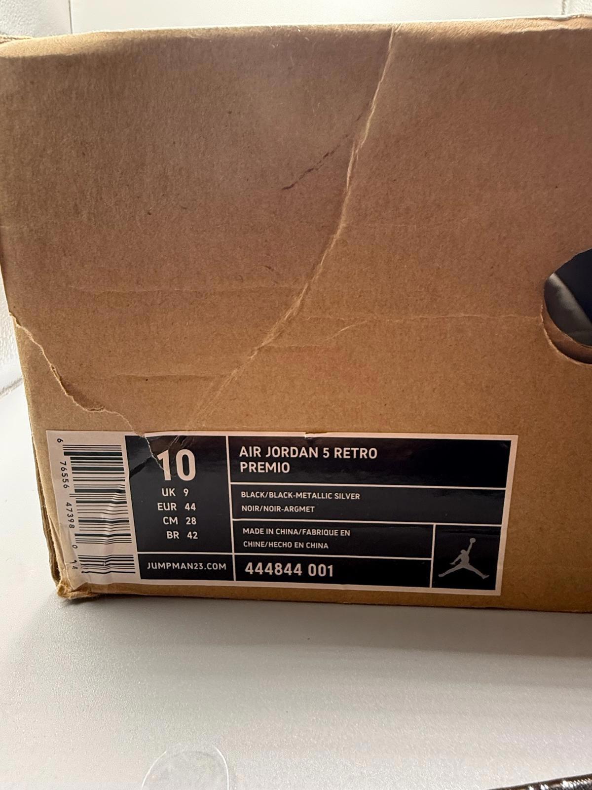 Size 9 Jordan 5 Retro Premio Bin 23 Black New Authentic RARE