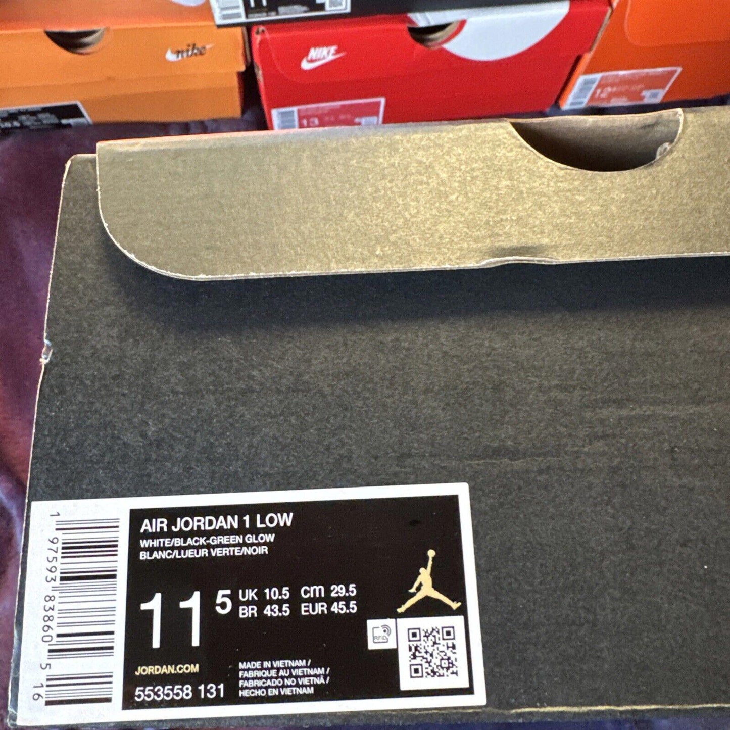 Size 10 Nike Air Jordan 1 Low Retro Glow Green White OG