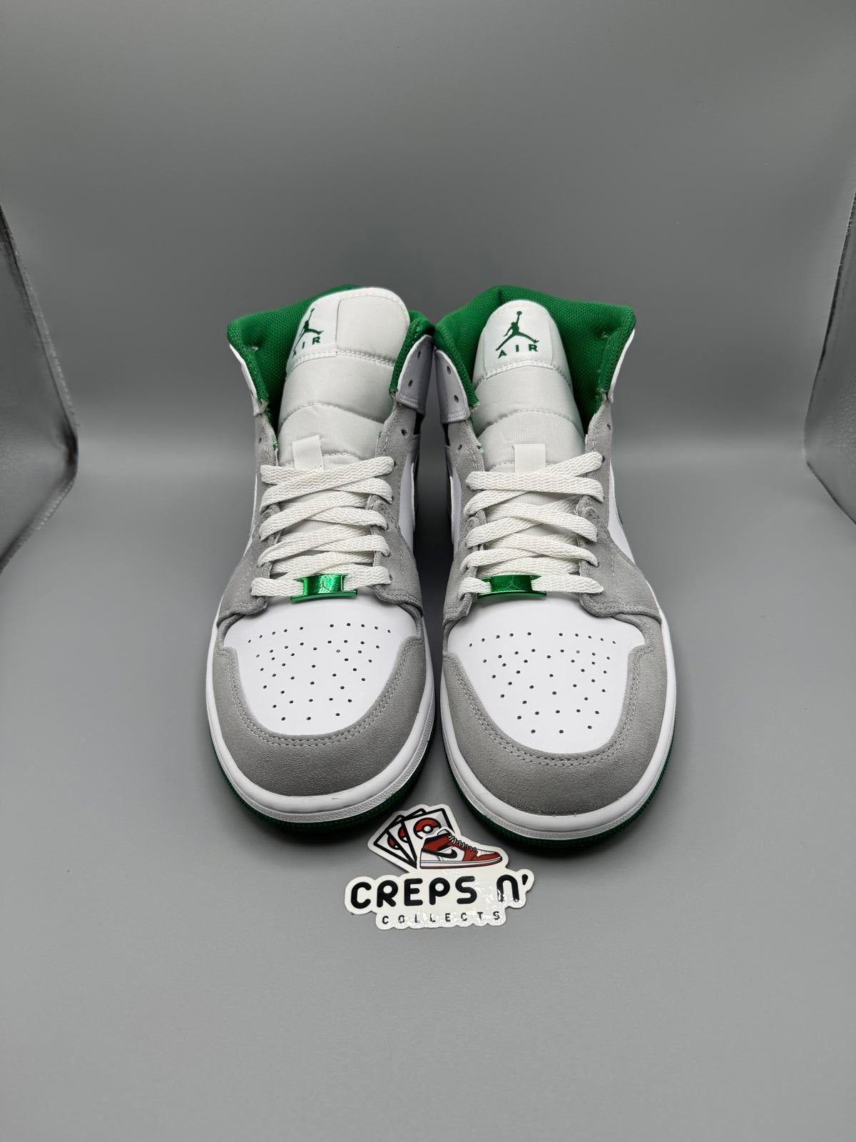 Nike Air Size 8.5 Jordan 1 Mid Grey/Pine Green Brand New In Box