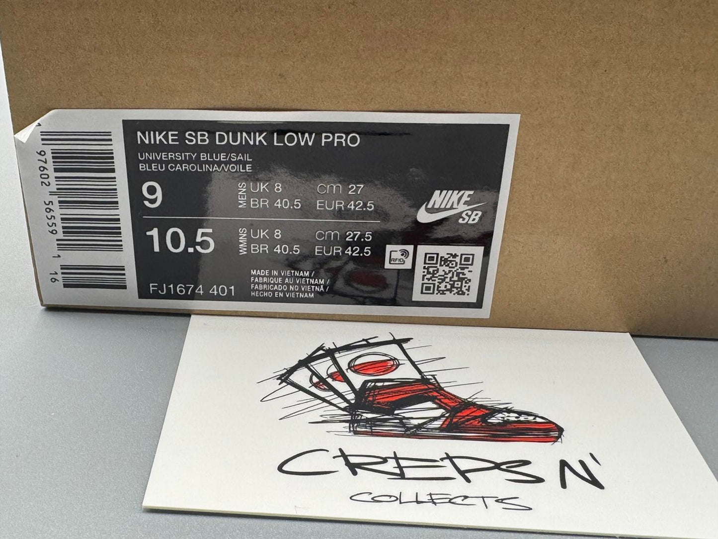 Size 8 SB Dunk Low Pro University Blue