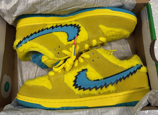 Size 7 Nike SB Dunk Low Grateful Dead Bears Opti Yellow DS NEW