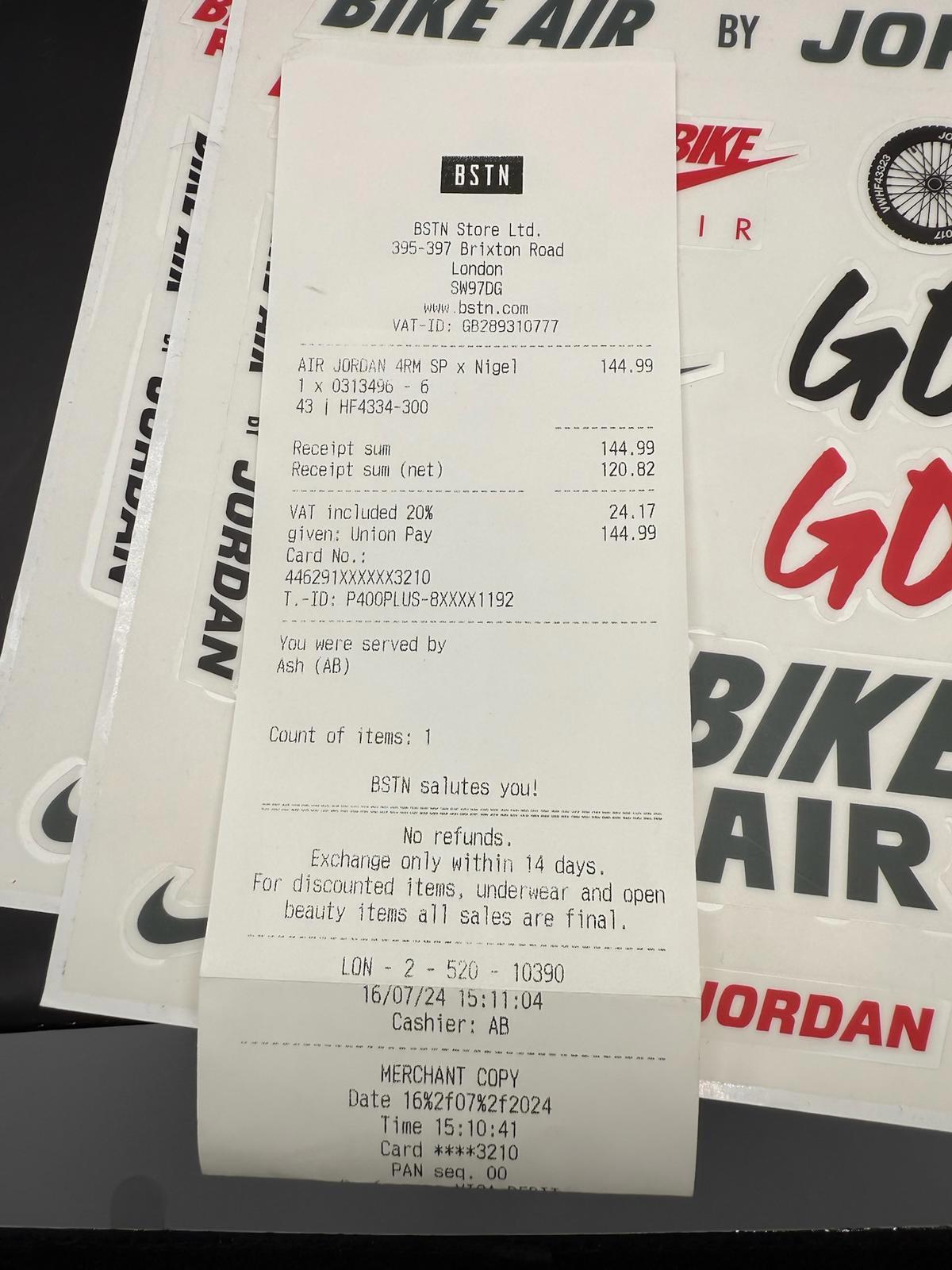 SIGNED BOX Size 8.5 Nigel Sylvester x Air Jordan 4 RM Fence Green SIGNED