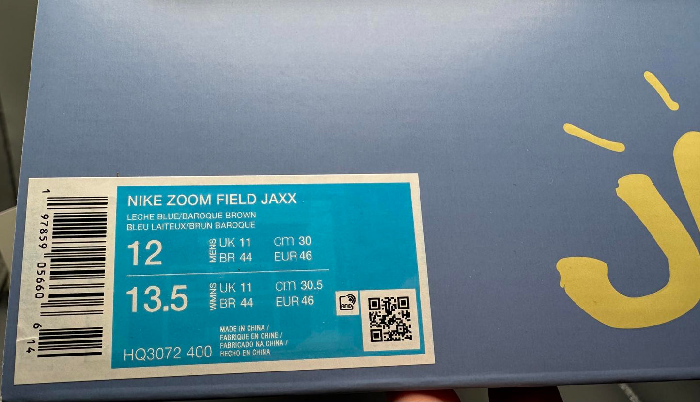 Size 11 UK Nike Travis Scott Field Jaxx Leche Blue NEW