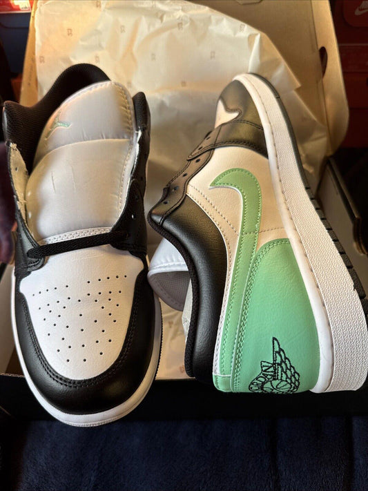 Size 10 Nike Air Jordan 1 Low Retro Glow Green White OG