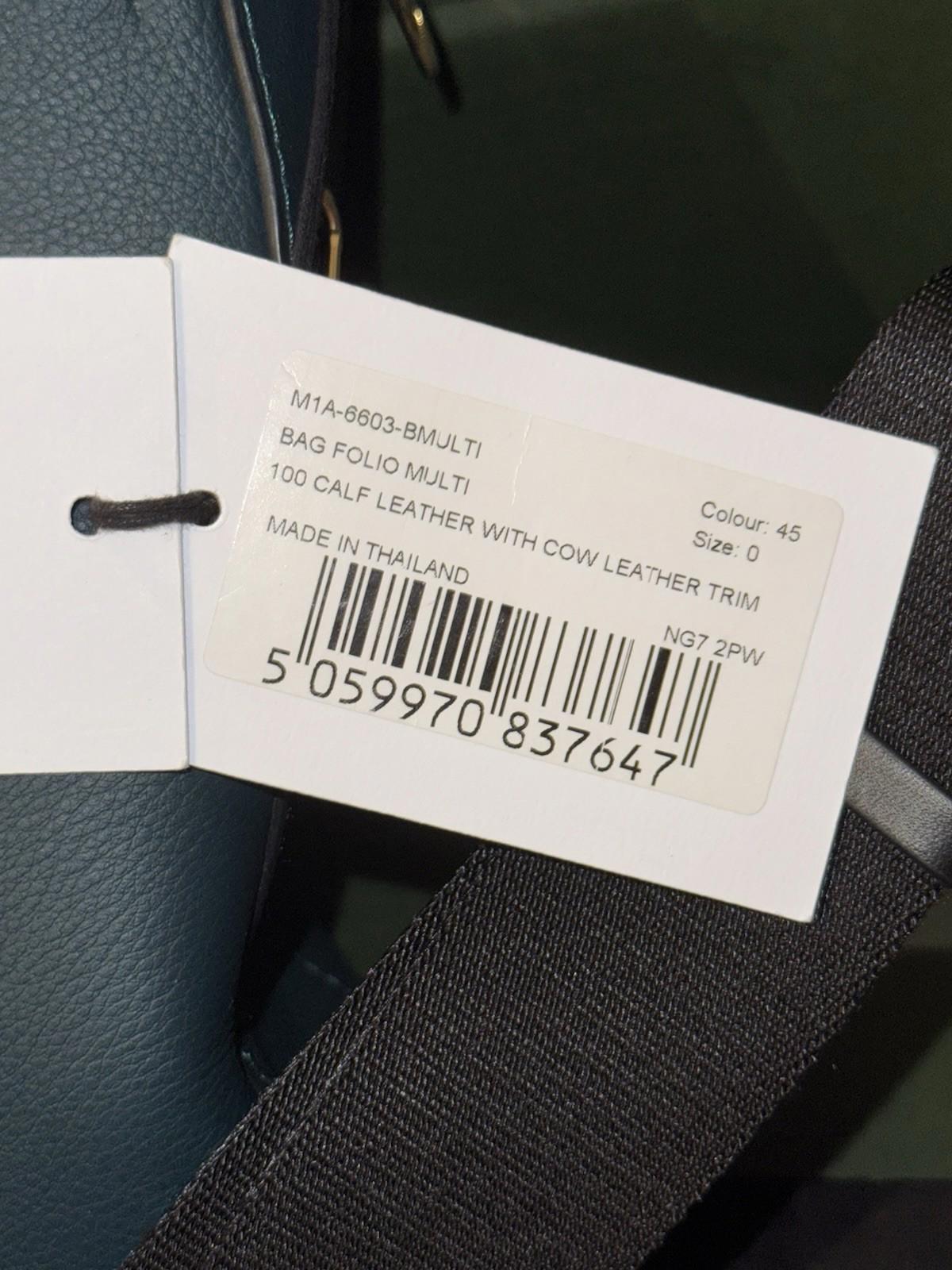 Paul Smith Calf Leather Blue Green 'Signature Stripe' Business Folio RRP 700£
