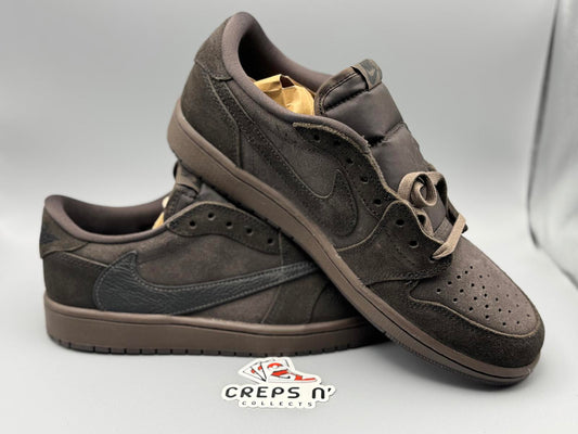 Size 8.5 Travis Scott Jordan 1 Low Velvet Brown