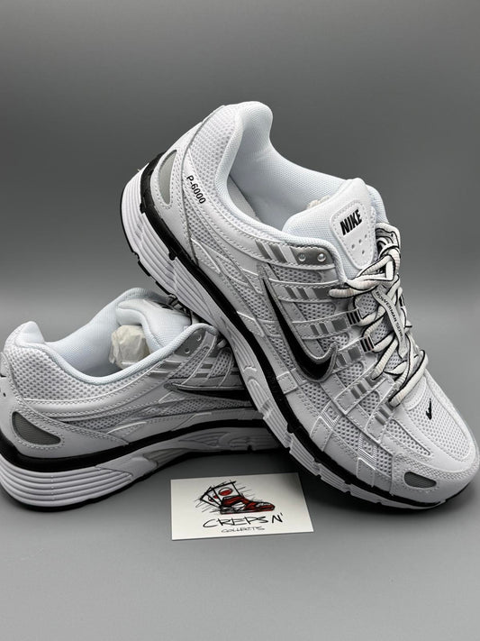 Size 6.5 Nike P6000 White Black Metallic Silver New