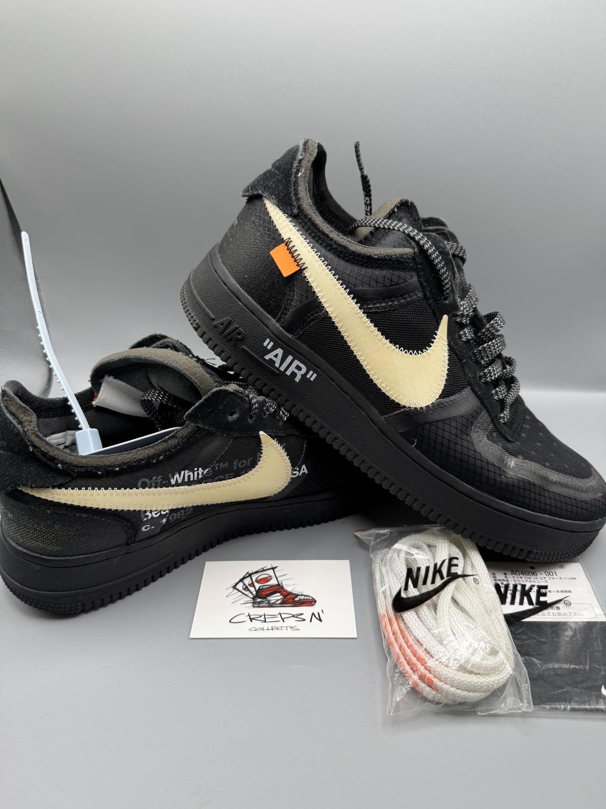 Size 7 Off White Nike Air Force 1 Black Preloved