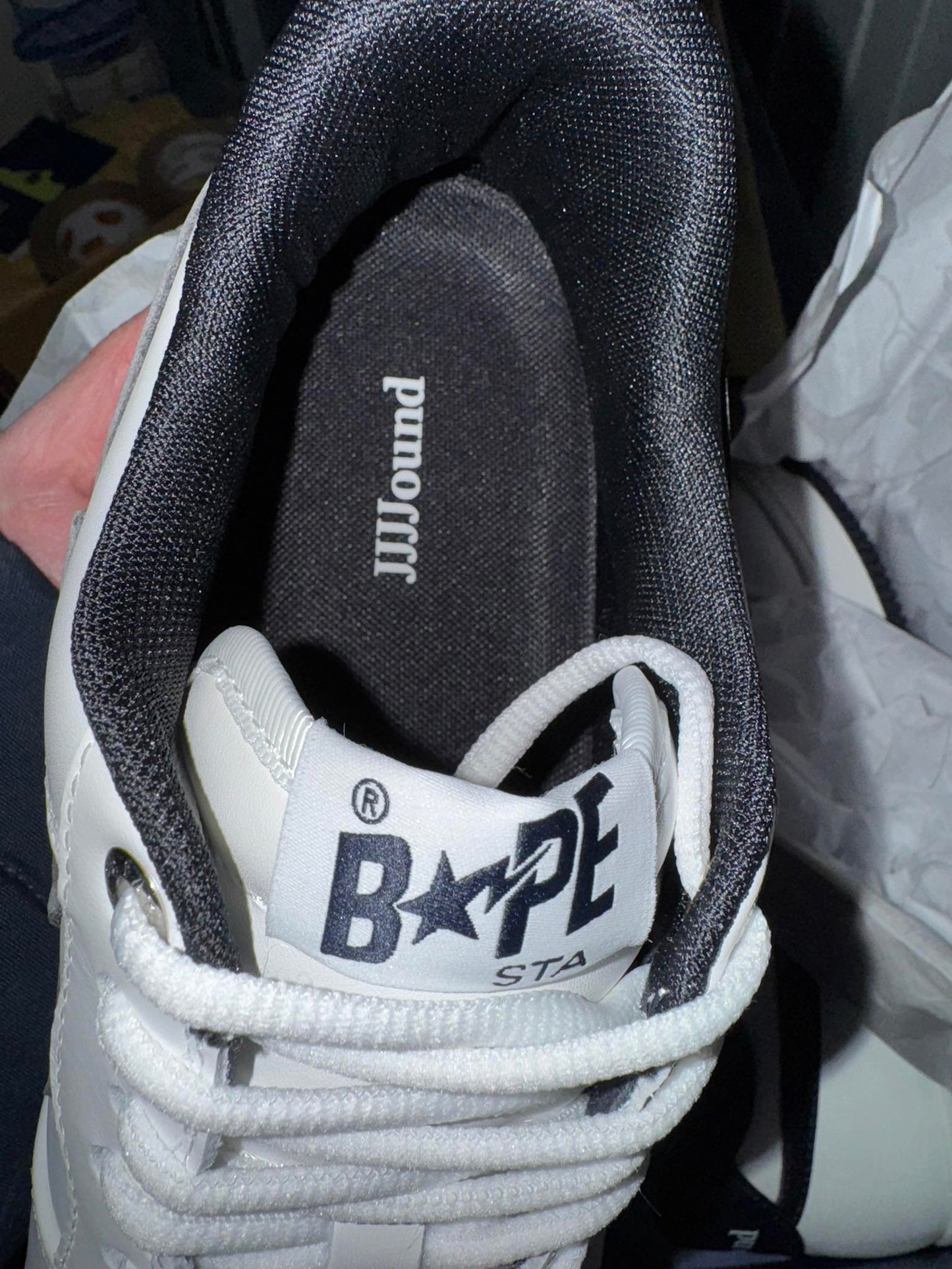 Size 10 A Bathing Ape Bape Sta JJJJound White Navy DS NEW