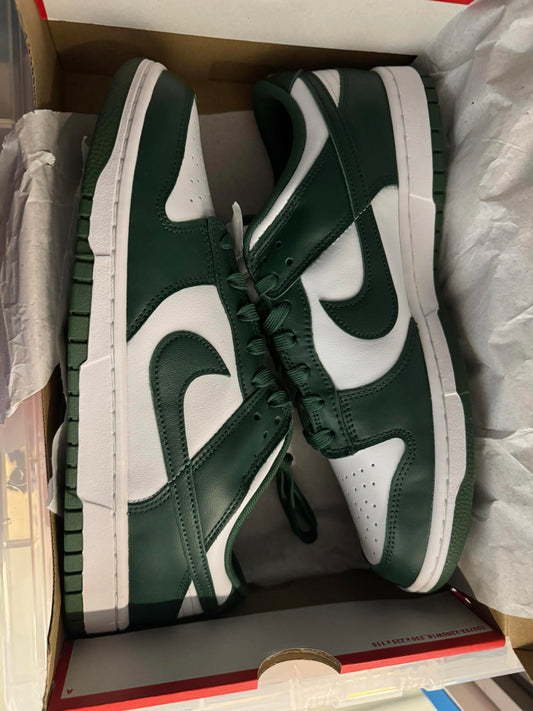 UK 10.5 Nike Dunk Low Green White Sneakers NEW DD1391-101