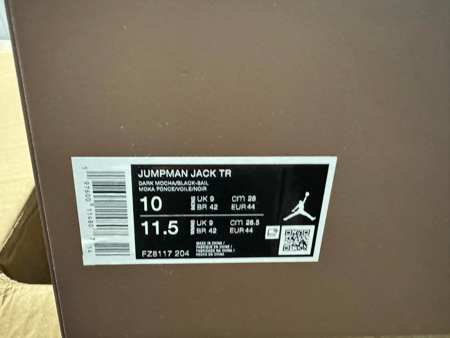 Size 9 Jordan Jumpman Jack TR Travis Scott Dark Mocha
