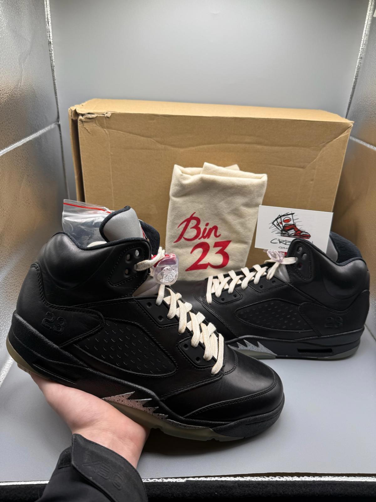 Size 9 Jordan 5 Retro Premio Bin 23 Black New Authentic RARE