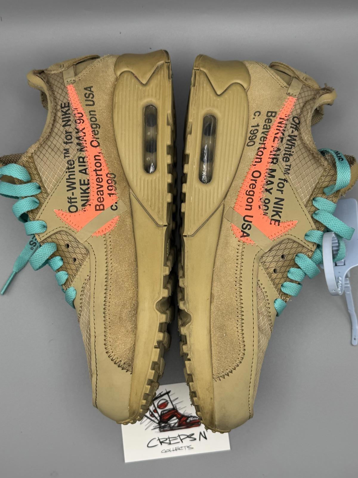 Size 6.5 Off White Nike Air Max 90 Desert Ore Preloved