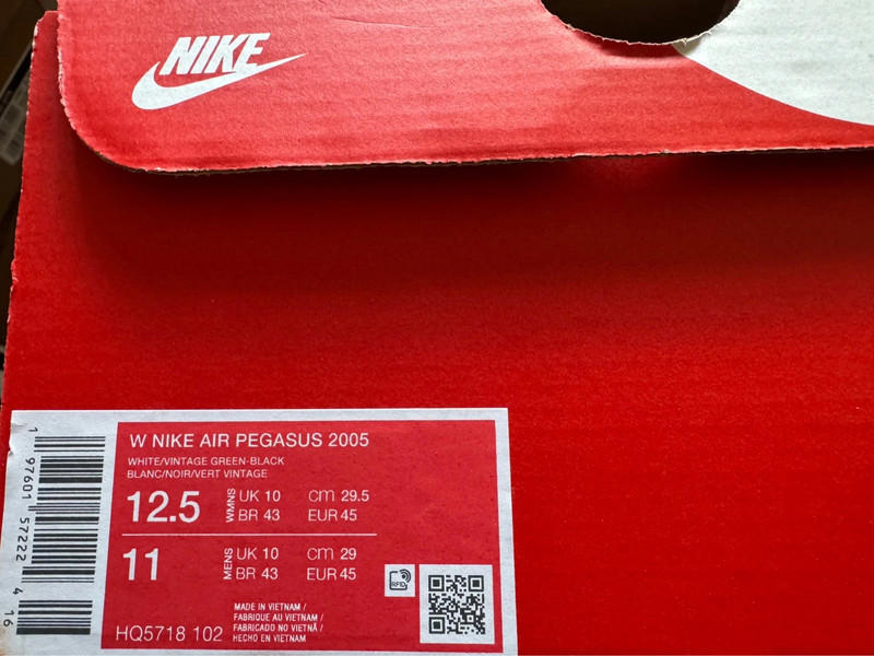 Size 10 Nike Air Pegasus 2005 - Black White