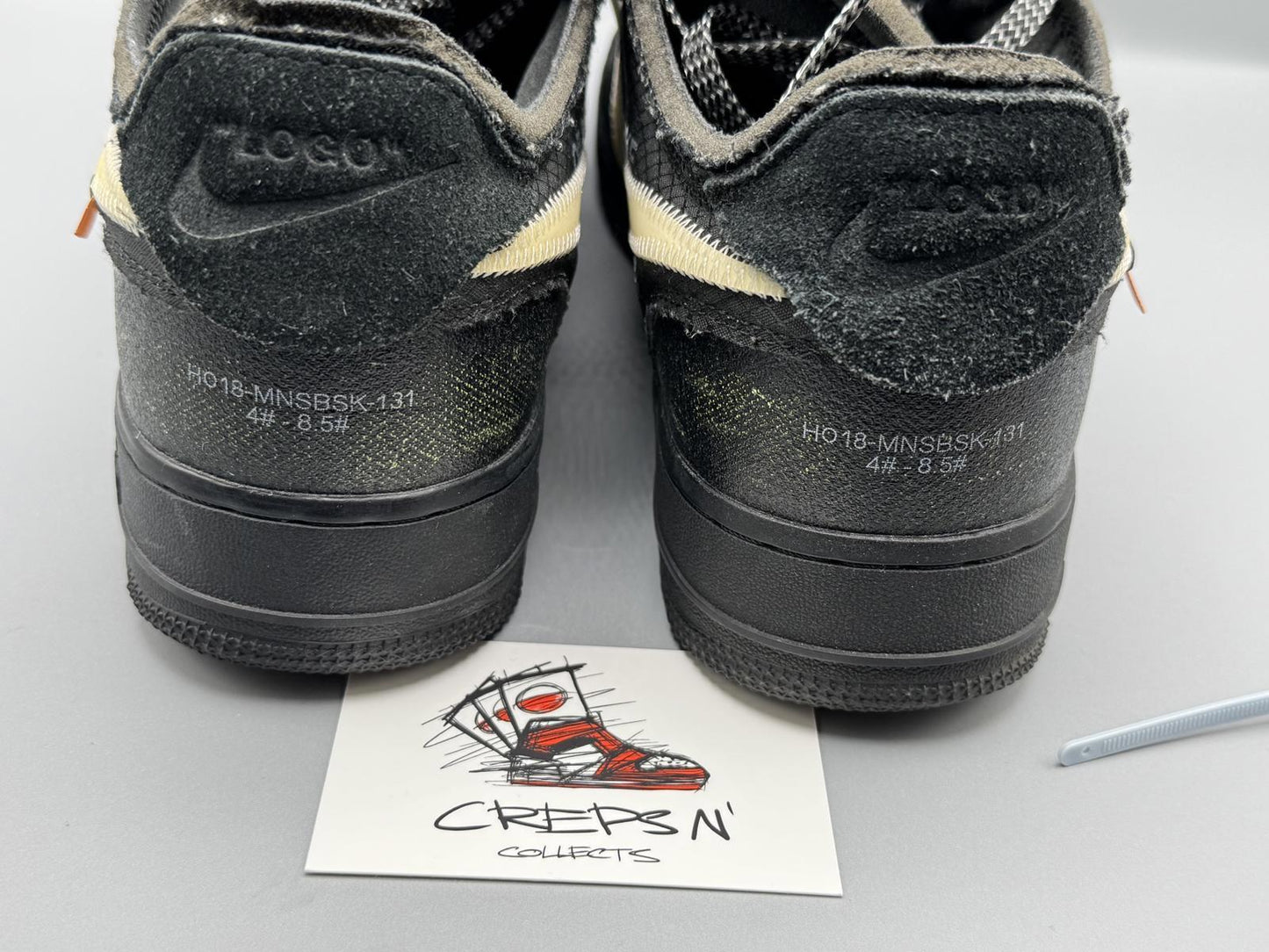 Size 7 Off White Nike Air Force 1 Black Preloved
