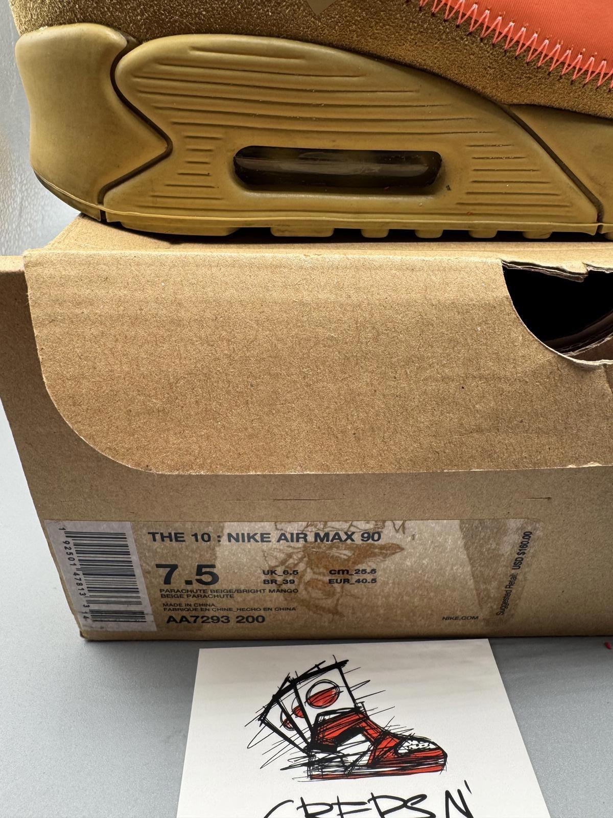 Size 6.5 Off White Nike Air Max 90 Desert Ore Preloved