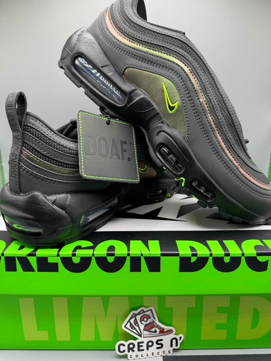 Size 9.5 Nike Air Max 95/97 ‘University Of Oregon Thunder PE’ What the Duck