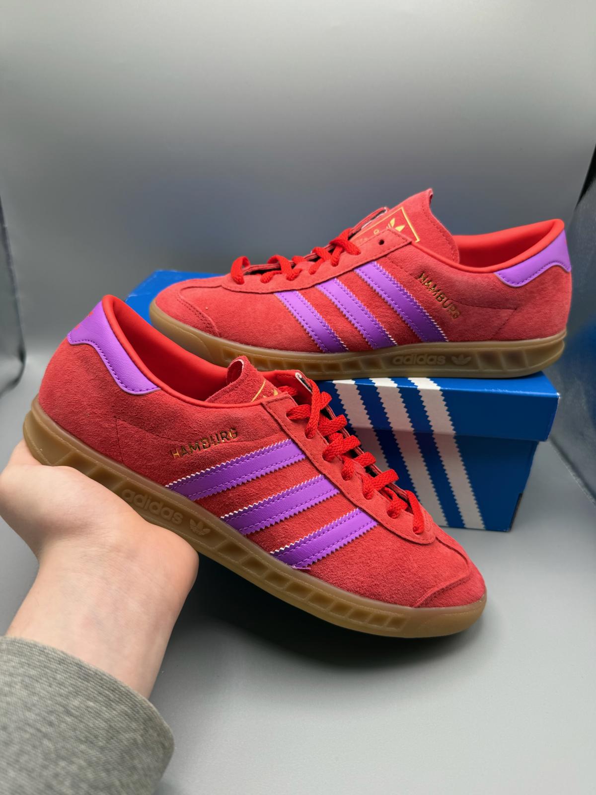 Size 5 adidas Hamburg Red Purple Burst Gum Brand New