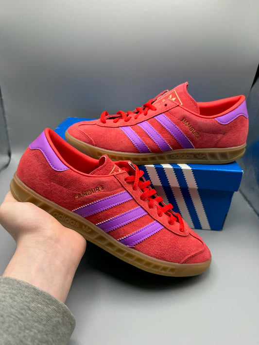 Size 5 adidas Hamburg Red Purple Burst Gum Brand New
