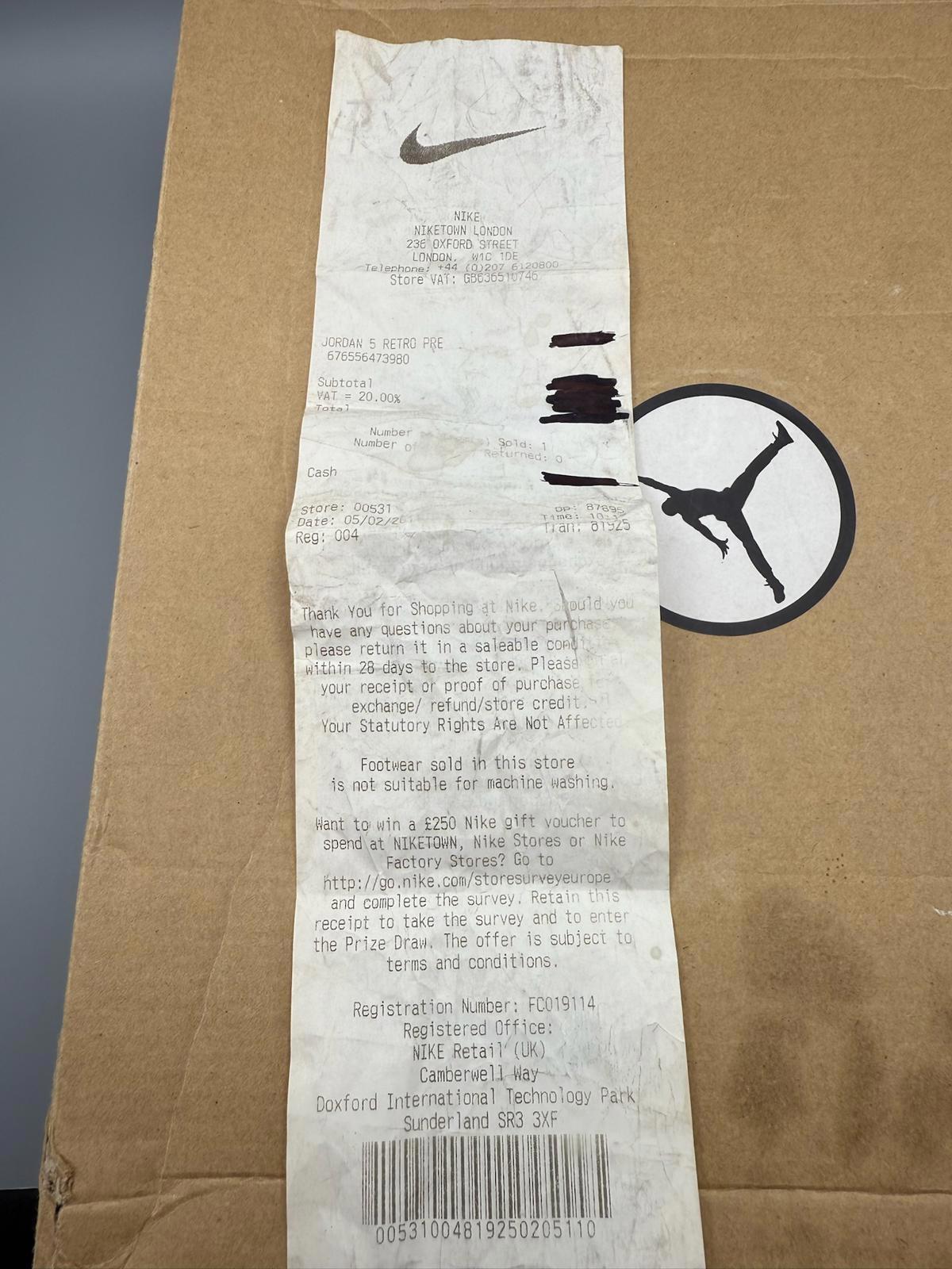 Size 9 Jordan 5 Retro Premio Bin 23 Black New Authentic RARE