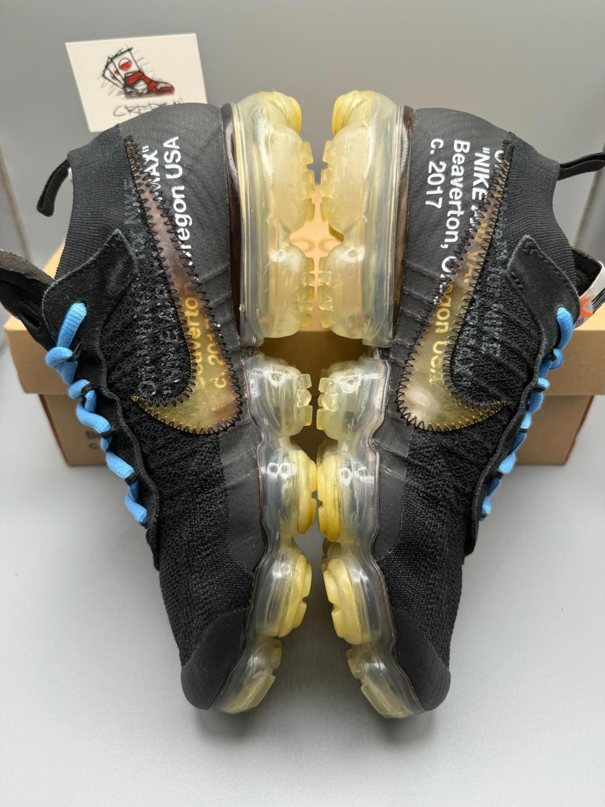 Size 7.5 Off-White x Nike Air VaporMax ‘Black’ 2018.