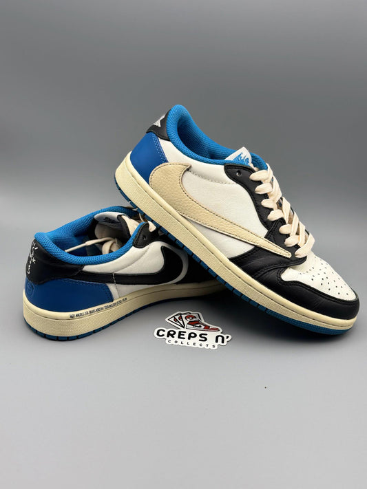 Size 5.5 - Jordan 1 Retro x Fragment Design x Travis Scott Low Blue