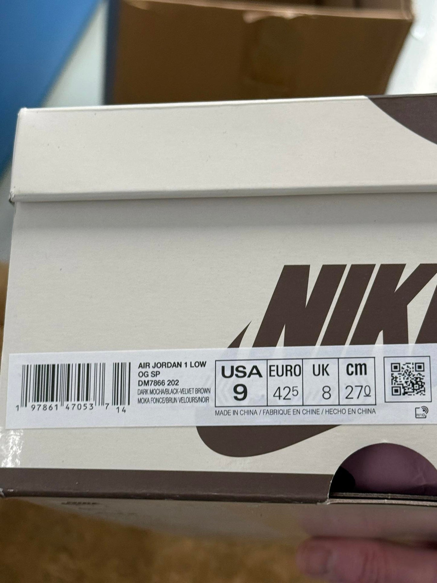 Size 8 Jordan 1 Low Velvet Brown Travis Scott | Authentic