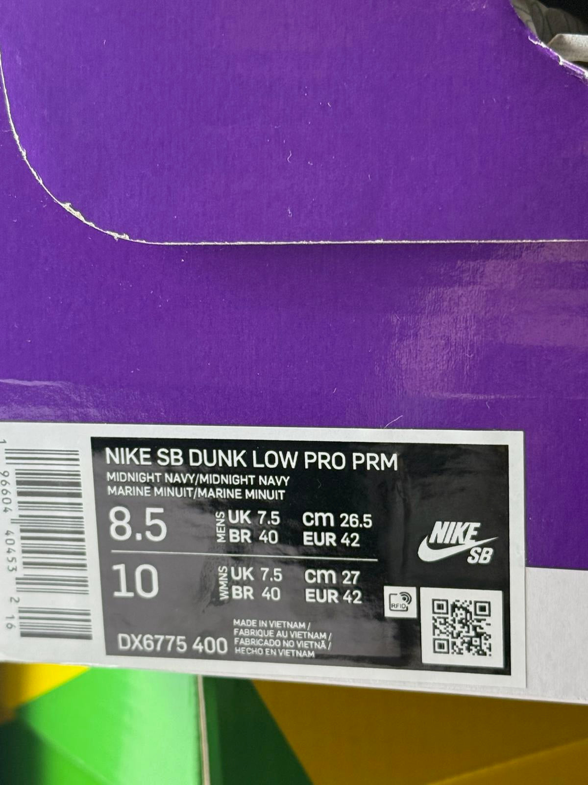 Size 7.5 UK Nike SB Dunk Low 90s Back pack Midnight Navy Ochre DX6775-400