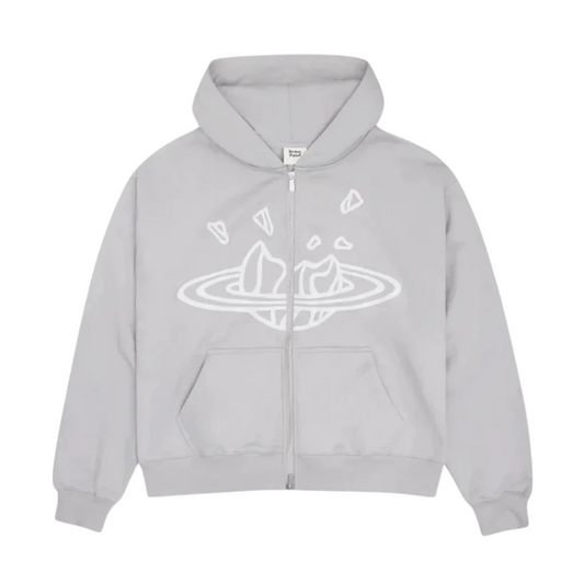 Broken Planet Heather Grey Zip Up Hoodie