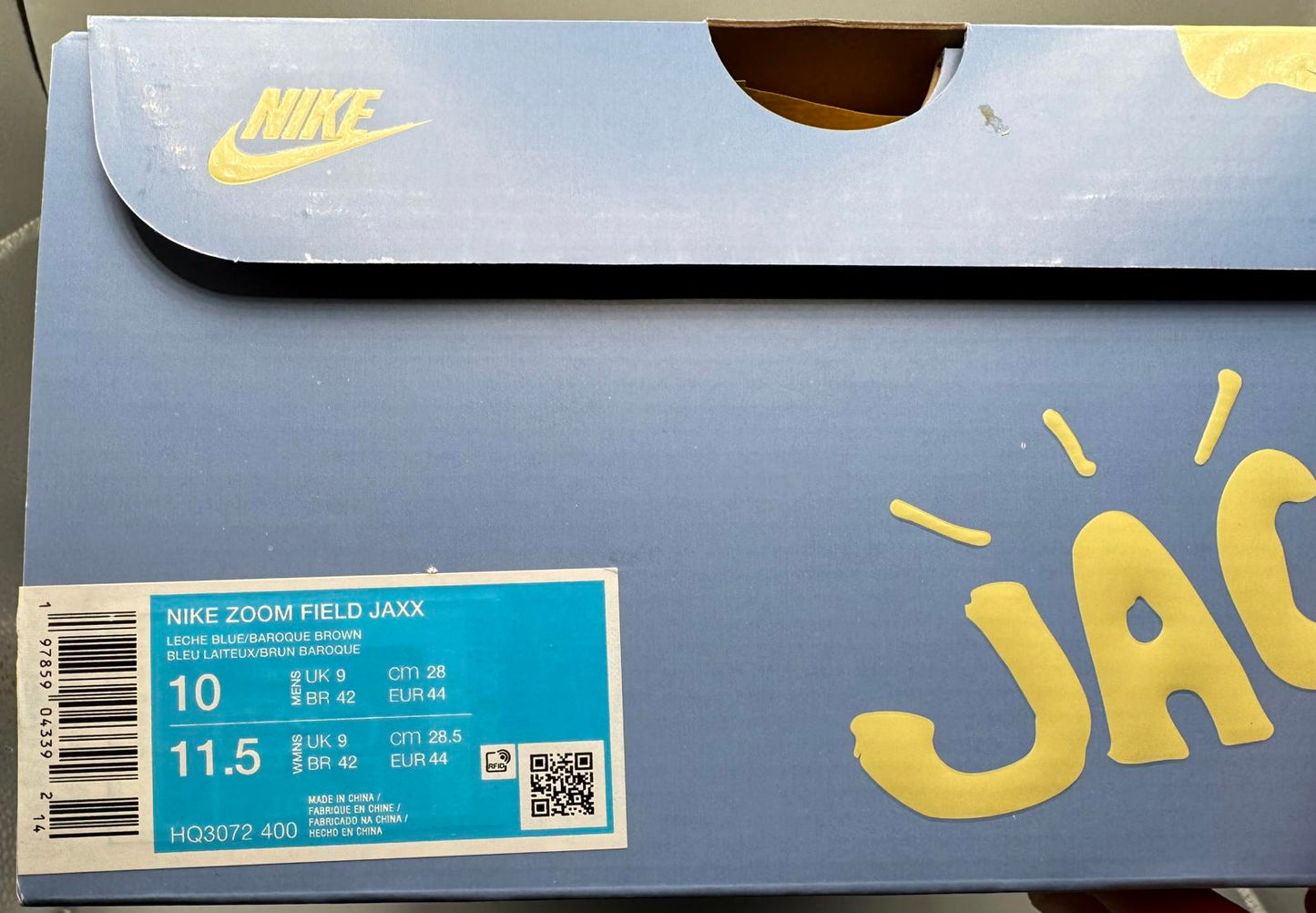 UK Size 9 Nike Travis Scott Field Jaxx Leche Blue NEW